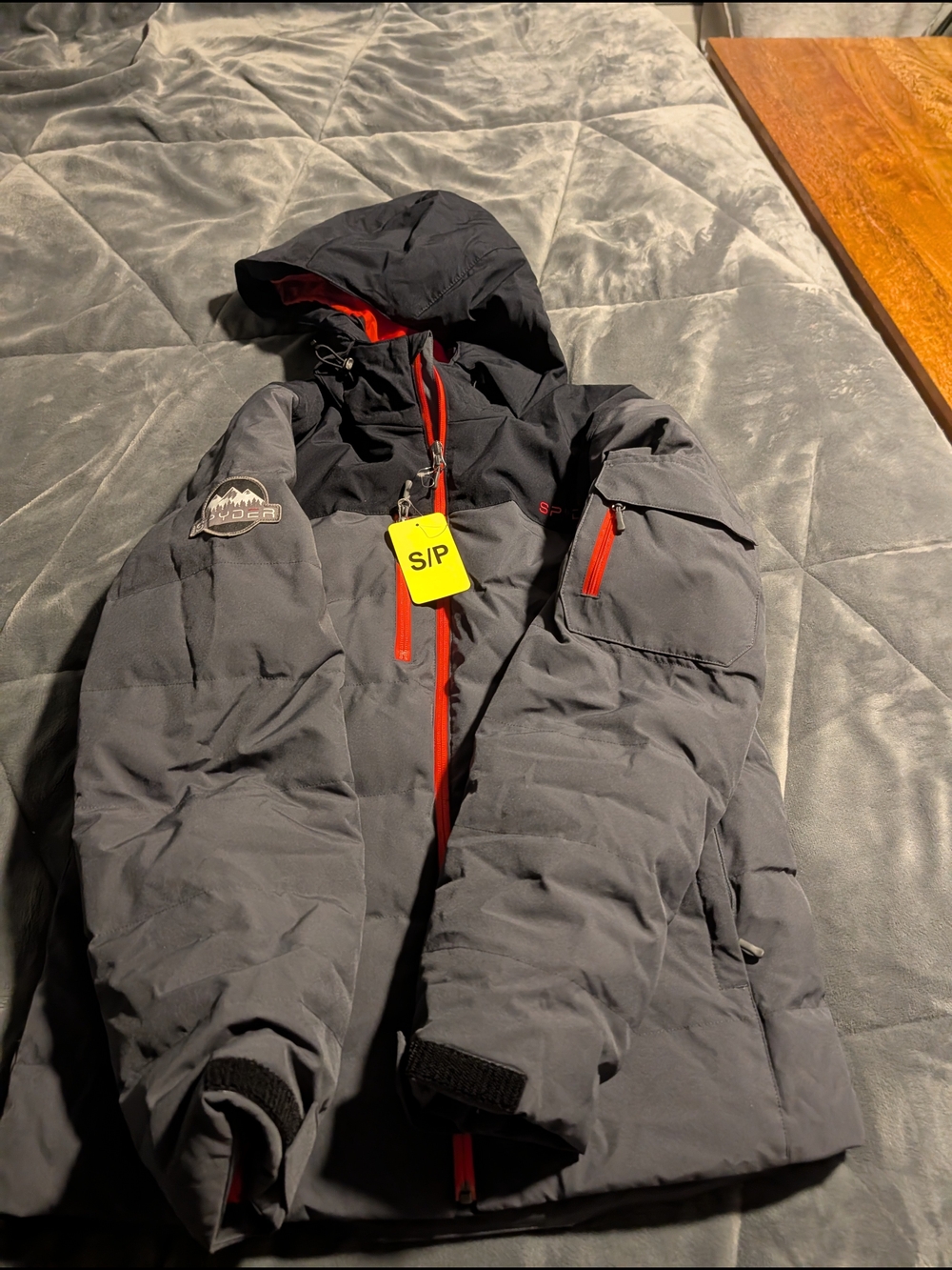 Spyder Men's Ski Jacket in Black with Red Zippers